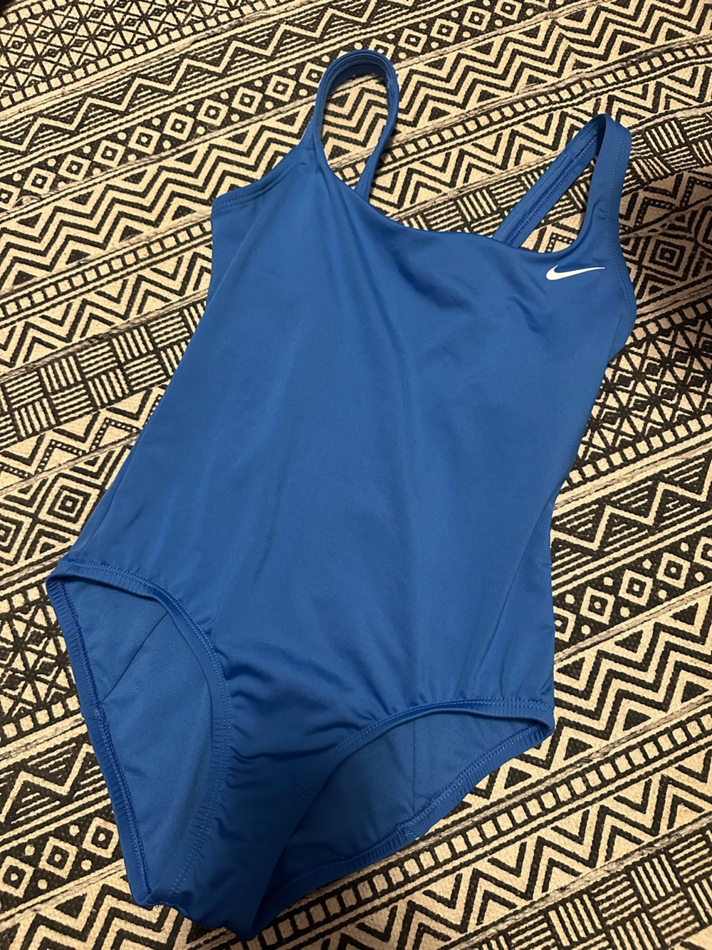 Nike Solid Royal Blue One-Piece Swim Suit
